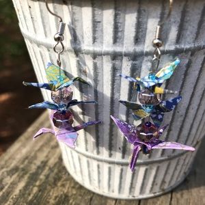 Triple origami earrings